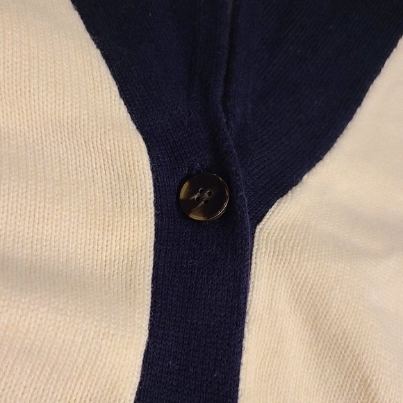 Tommy Hilfiger Womens Size M Cardigan Sweater Button Front Cream Blue - Picture 9 of 12